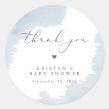 Favoritetiketter för blå babyvy för Tack