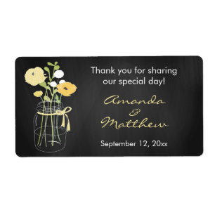 Favoritetiketter för Burk-bröllop i Chalkboard Mas Fraktsedel