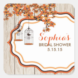 Favoritetiketter för Rustic fågelburs-Möhippa Fyrkantigt Klistermärke