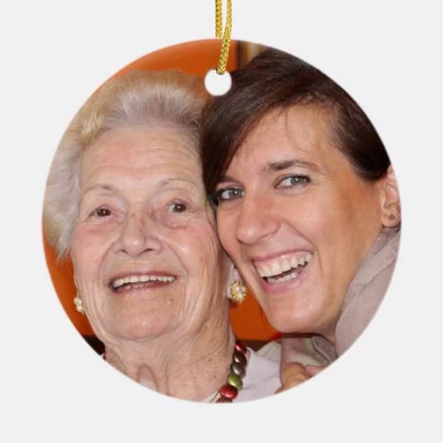 Favoritfamiljens fotokeramiska julprydnad julgransprydnad keramik (Framsidan)