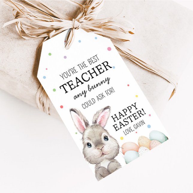 Favoritflaggor för Påsk Best Teacher Presentetikett (You're the Best Teacher Any Bunny Could Ask For Favor Tags)