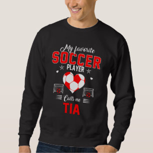 Favoritfotbollsspelare anropar mig Tia Mors dag Lång Ärmad Tröja