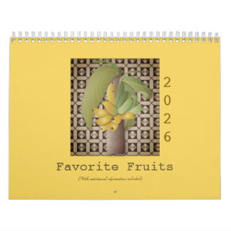 Favoritfrukter (med näringsinformation) kalender