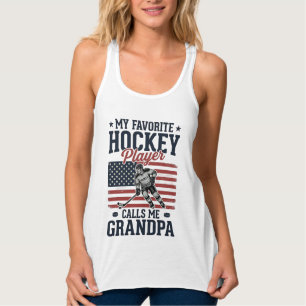 Favorithockeyspelare kallar mig farfar Vintage Sh Linne Med Racerback