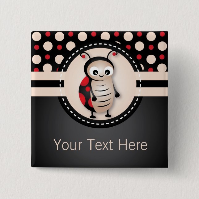Favoritknapp för Little Ladybug Födelsedagsfest Knapp (Framsida)