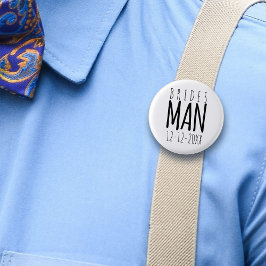 Favoritknapp för modern Bridesman-Bröllopsfest Knapp