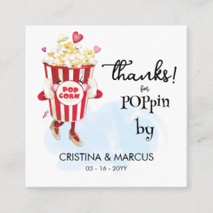 Favoritkort för Popcorn Tack för att du dök upp Fyrkantigt Visitkort