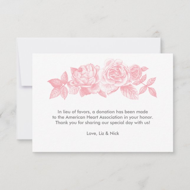 Favoritkort för Ro-skiss i Rosa Tack Kort (Framsida)