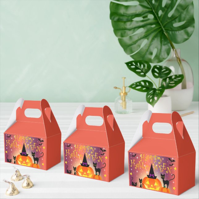 Favoritlåda Dekorerad Med Glad Halloweenfest Presentaskar (Multipel)