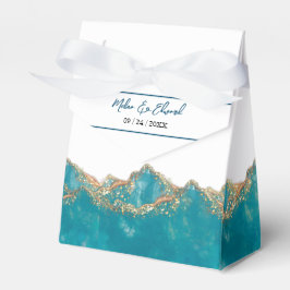 Favoritlåda för Blått och Guld Marble Wedor Presentaskar