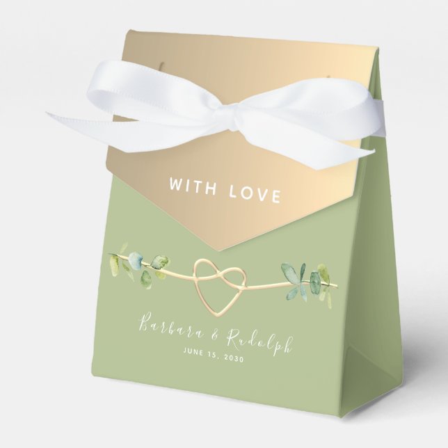 Favoritlåda för grönt och Guld Presentaskar (Framsidan Sidan)