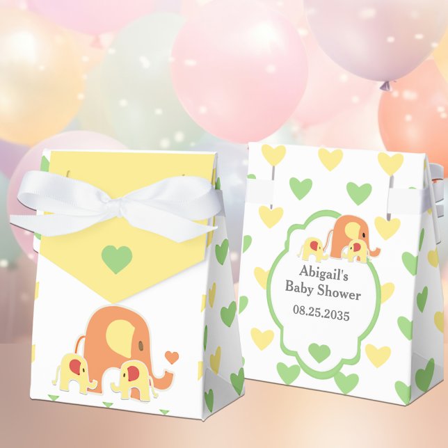 Favoritlåda för tvillingbarn elefant baby shower presentaskar (Skapare uppladdad)