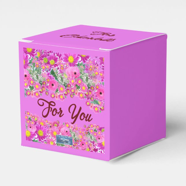 Favoritlåda Kub2 (Rosa Blommix) RFPMDesigns 2024 Presentaskar (Framsidan Sidan)