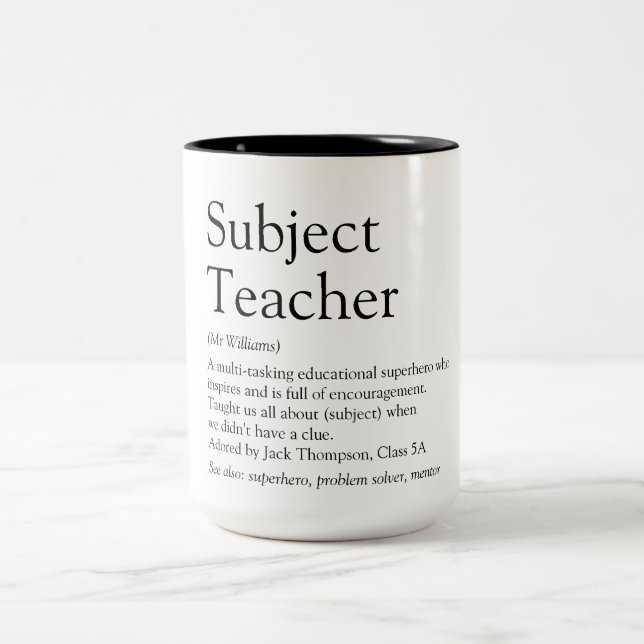 Favoritlärardefinition Rolig Modern Två-Tonad Mugg (Center)