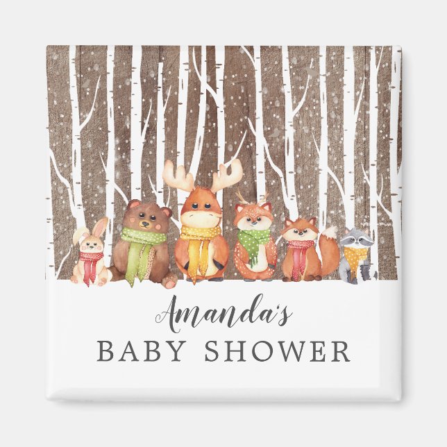 Favoritmagnet för babyskor för vinterträdsdjur magnet (Framsidan)