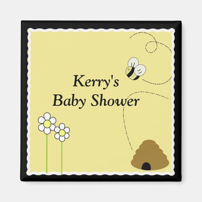 Favoritmagnet för Bee LYCKLIG Baby Shower Magnet (Framsidan)