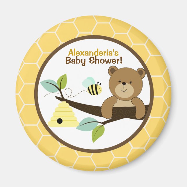 Favoritmagnet för honungsbjörn och Humla Anpassnin Magnet (Framsidan)