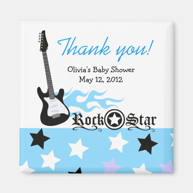 Favoritmagnet för rockstjärna Blue Baby Shower Magnet (Framsidan)
