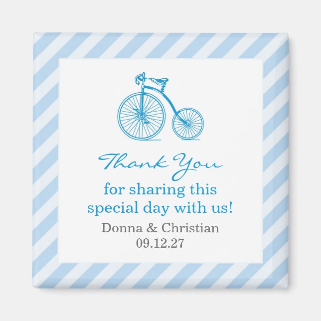 Favoritmagnet för tack Blue Baby Shower Magnet (Framsidan)