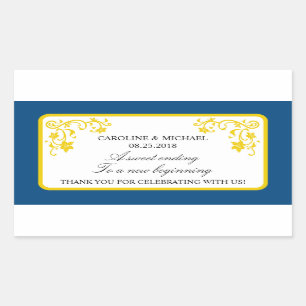 Favoritmärke för blommigt bröllop rektangulärt klistermärke