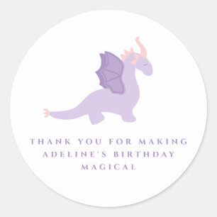 Favoritmärke för evenemanget Cute Dragon Birthday Runt Klistermärke