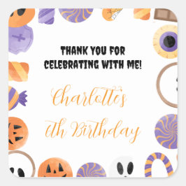 Favoritmärke för Halloween-Födelsedagsfest Fyrkantigt Klistermärke