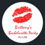 Favoritmärke för White & Red Läppar Kiss Party Runt Klistermärke<br><div class="desc">Favoritmärke för White & Red Läppar Kiss Party</div>