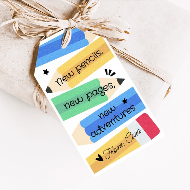 Favoritmärken för lärarpennan presentetikett (Pencil Teacher School Favor Tags)