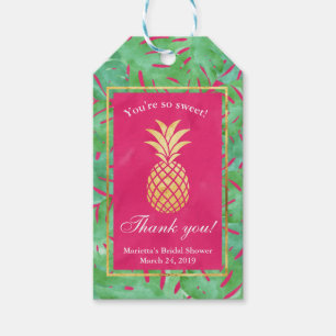 Favoritmärkningar för ananas Guld Presentetikett