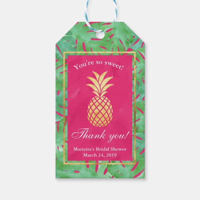 Favoritmärkningar för ananas Guld Presentetikett (Framsidan)