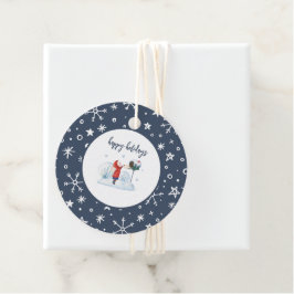 Favoritmärkningar för Berry Blue Snowflake Circle  Gåvor Etiketter