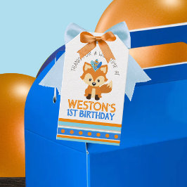 Favoritmärkningar för Blue Fox Woodland Birthday T Presentetikett