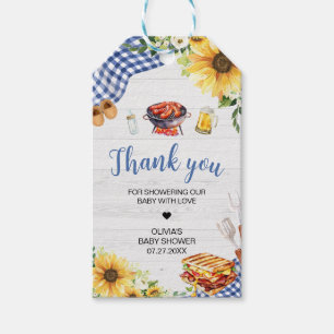 Favoritmärkningar för Blue SunBlommor BBQ Baby Sho Presentetikett