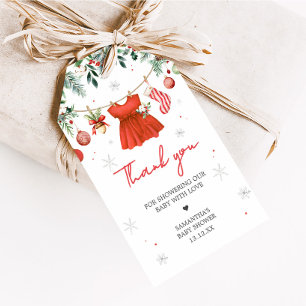 Favoritmärkningar för Flickans röda jultomte Presentetikett