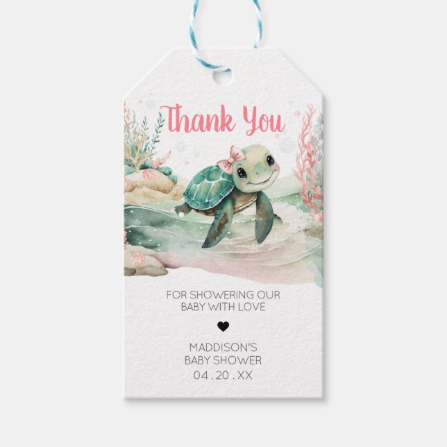 Favoritmärkningar för Flickersköldpaddans babyskor Presentetikett (Framsidan)