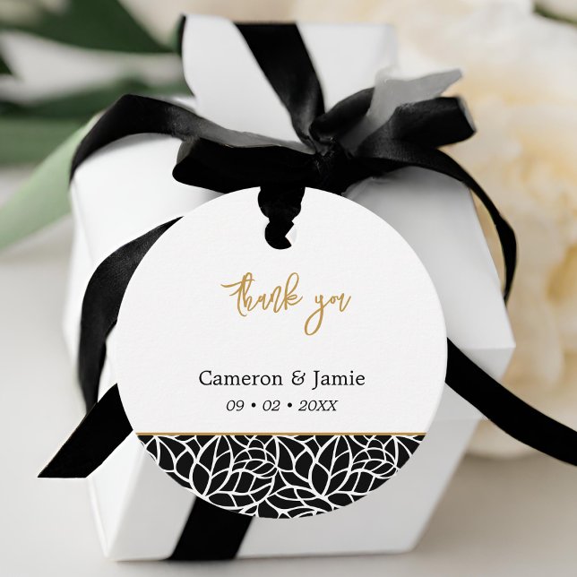 Favoritmärkningar för Foliage Mönster Bröllop Tack Gåvor Etiketter (Foliage Pattern Wedding Thank You Favor Tags)