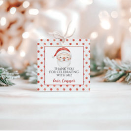 Favoritmärkningar för jultomten första födelsedag gåvor etiketter