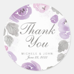 Favoritmärkningar för Lilac Watercolor Ro Tack Runt Klistermärke