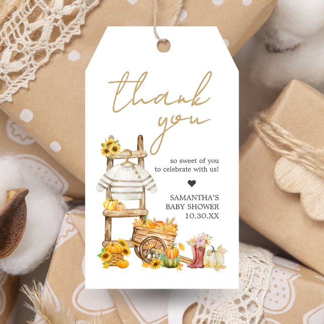 Favoritmärkningar för Little Pumpkin Rustic Baby S Presentetikett (A Little Pumpkin Baby Shower Favor Tags)