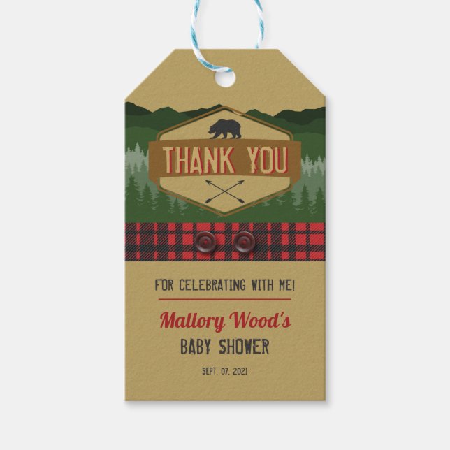 Favoritmärkningar för Lumberjack Rustic Woodland B Presentetikett (Framsidan)