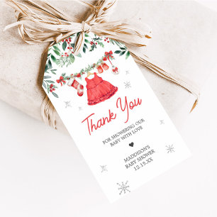 Favoritmärkningar för Red Santa Festive Baby Showe Presentetikett