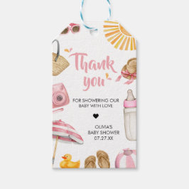 Favoritmärkningar för rosa Splish Stänk Baby Showe Presentetikett