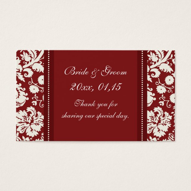 Favoritmärkningar för rött vitt skämt visitkort (Framsidan)