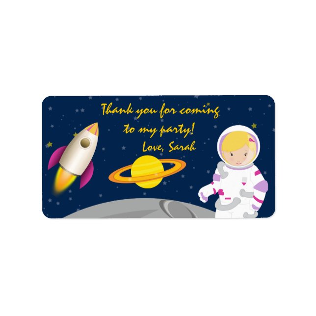 Favoritmärkningar för rymden Astronaut-födelsedage Adressetikett (Framsidan)