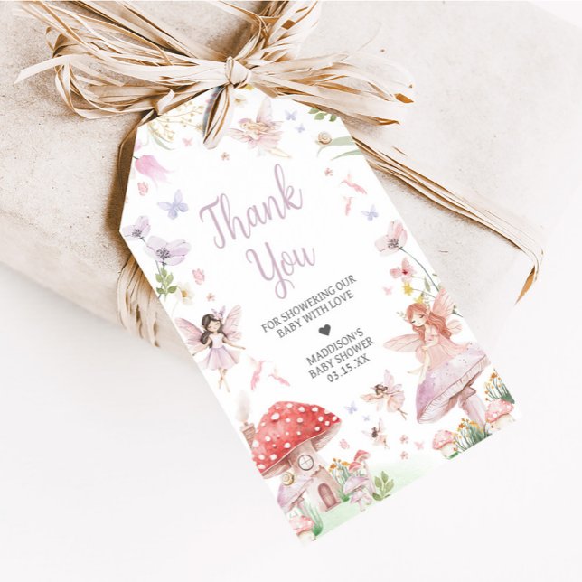 Favoritmärkningar för små fairy Whimsical Baby Sho Presentetikett (Little Fairy Whimsical Baby Shower Favor Tags)