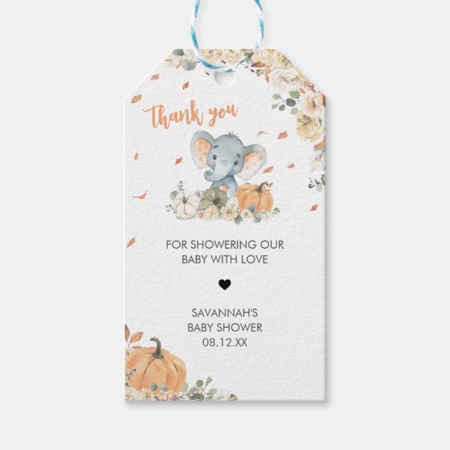 Favoritmärkningar för små peanut Elephant Baby Sho Presentetikett (Framsidan)
