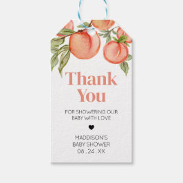 Favoritmärkningar för söta små persiko-babyskor presentetikett