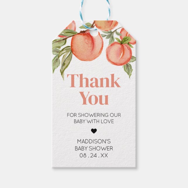 Favoritmärkningar för söta små persiko-babyskor presentetikett (Framsidan)
