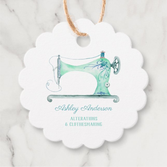 Favoritmärkningar för vattenfärgen Sewing Maskin Gåvor Etiketter (Framsida)