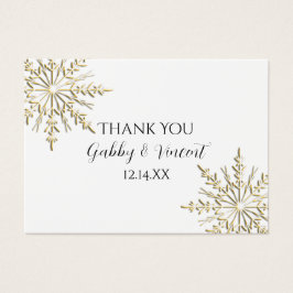 Favoritmärkningar för vinterbröllop i guld visitkort